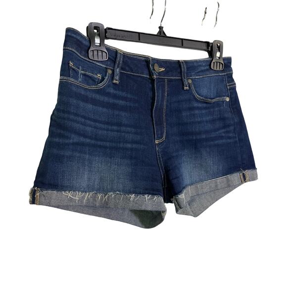 Paige Jimmy Jimmy Denim Shorts Women’s 27 Blue Rolled Hem Distressed Stretch - Picture 2 of 8